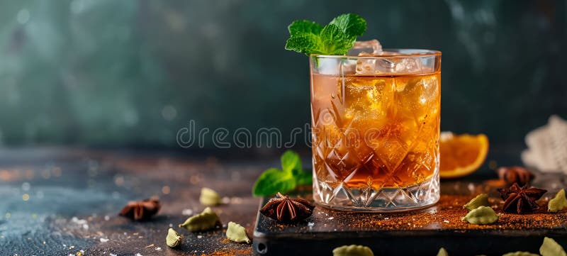 Bibita rinfrescante con ghiaccio e foglia di menta perfetta per rilassarsi illustrazione vettoriale