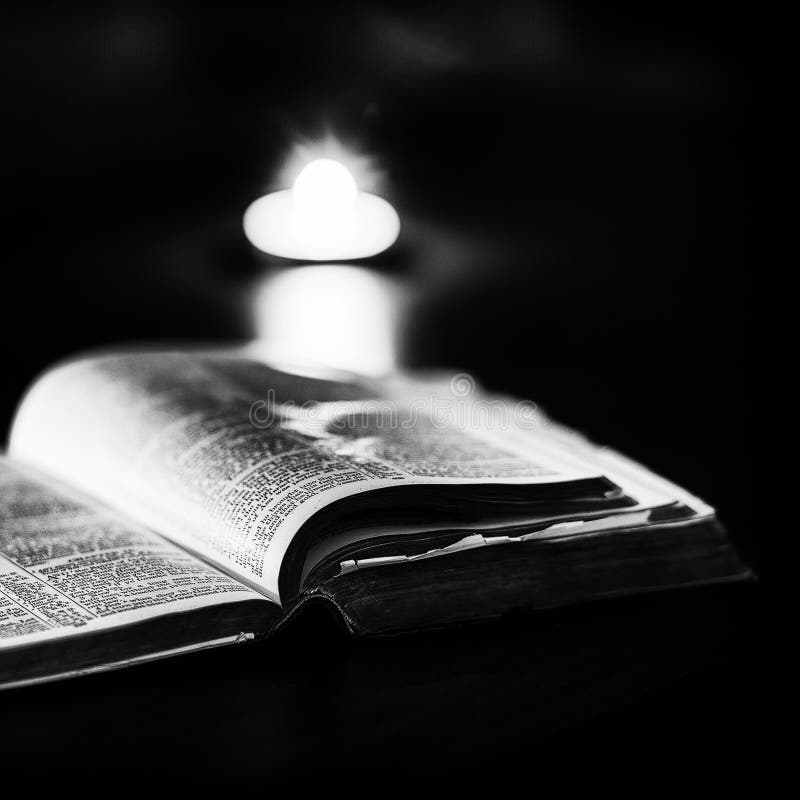 Bible with candles stock photo. Image of book, dark, contrast 62537784