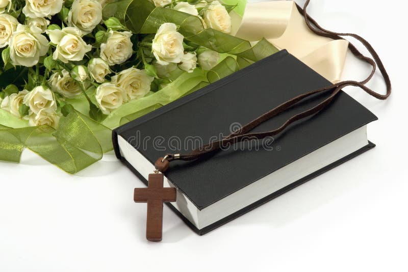 Bible with Roses and Rosary Stock Image Image of faith, bible 9849293
