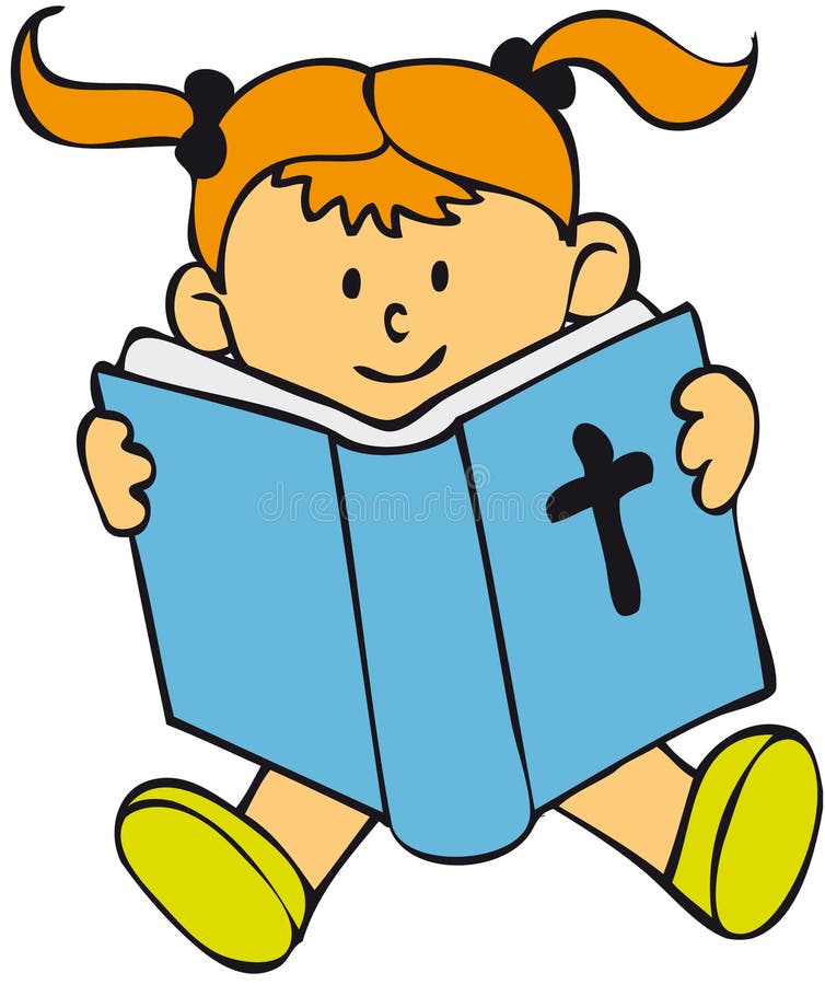 Bible Kid - Girl stock vector. Illustration of learning - 9330431