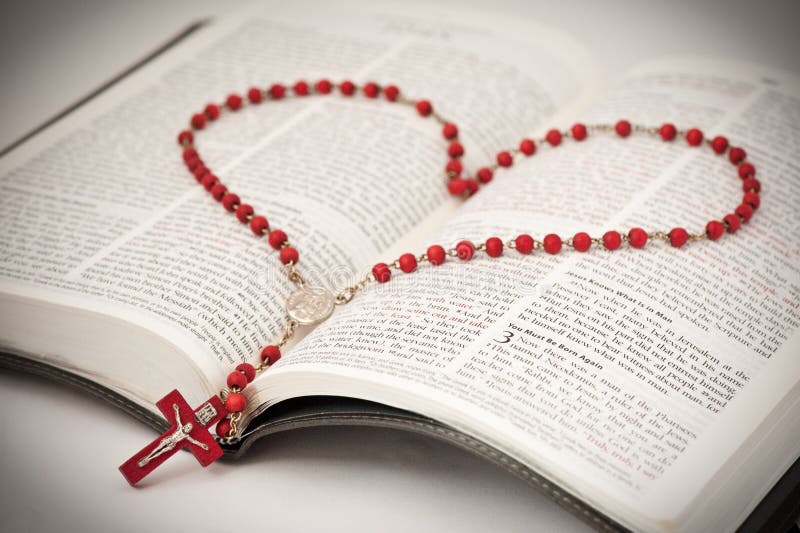 Bible and Rosary stock photo. Image of scripture, cross - 8371570