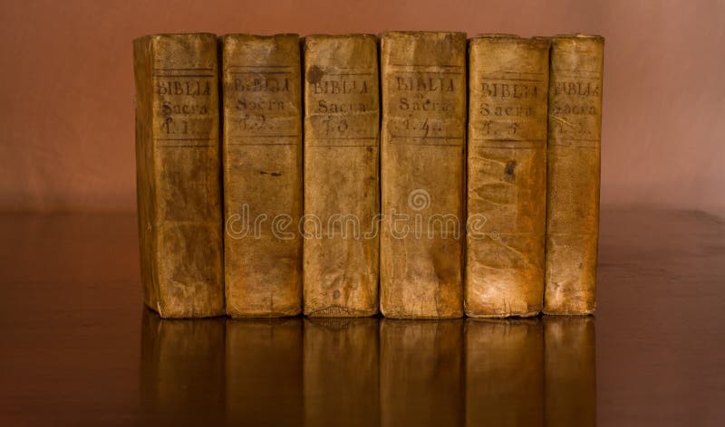 The Holy Bible in Latin, 6 volumes, copy from around 1700. The Holy Bible in Latin, 6 volumes, copy from around 1700