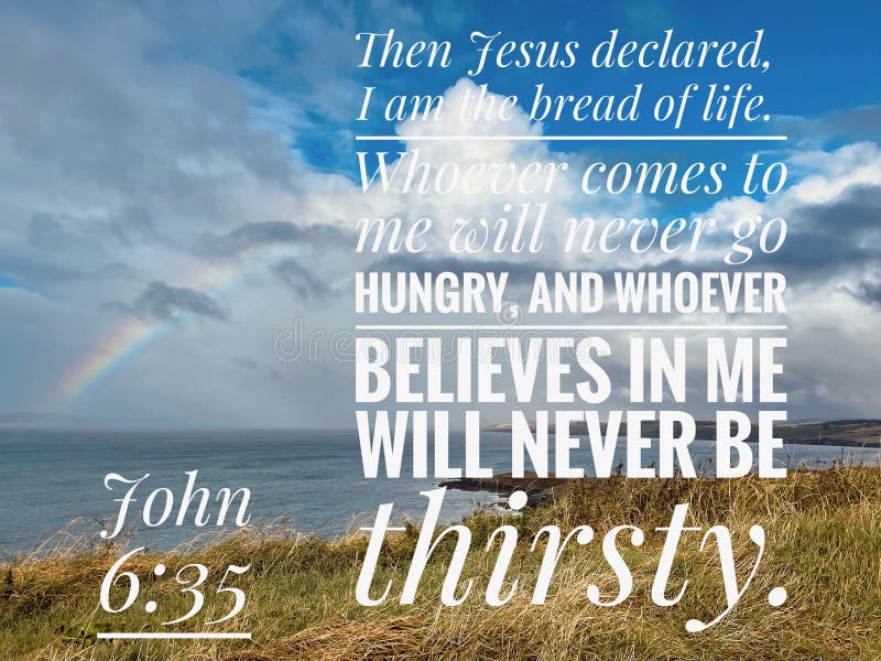 Bible Verse John 635 Bread of Life Stock Image Image of poster