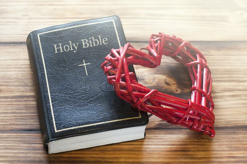 Bible on a wooden table. Love of God. The word of God