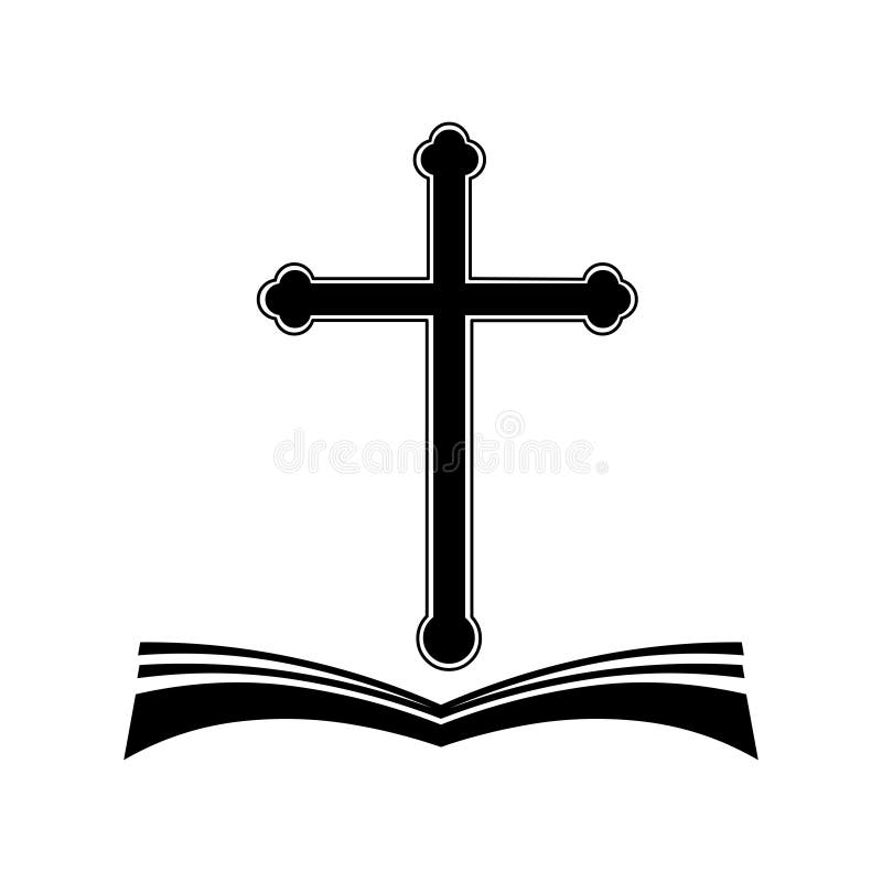Biblia y cruz Logotipo de la cruz y de la biblia stock de ilustración Biblia y cruz Logotipo de la cruz y de la biblia stock de ilustración