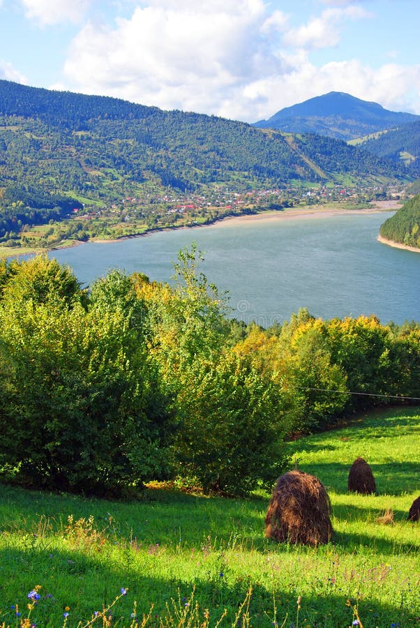 Bicaz dam: mountain spring lake