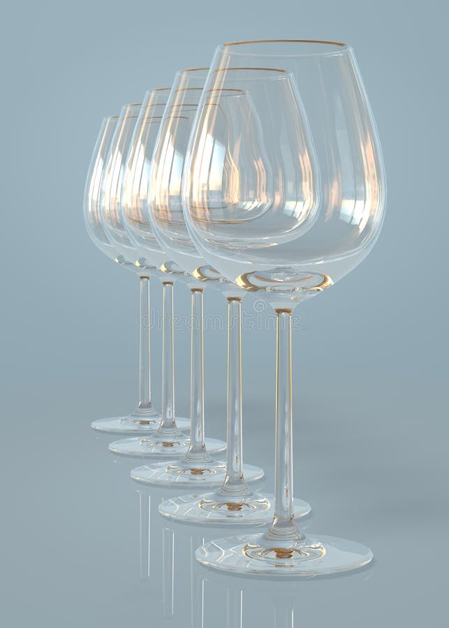 Bicchieri di vino vuoti immagine stock
