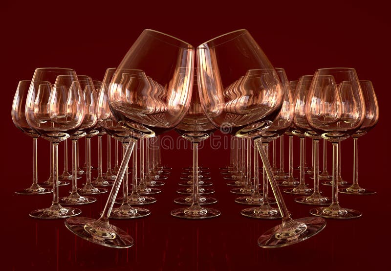 Bicchieri di vino vuoti fotografie stock