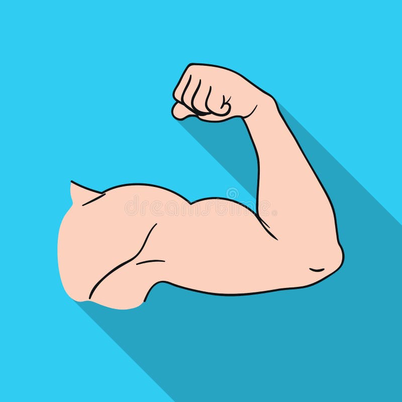 Biceps Icon in Cartoon Style Isolated on White Background. Sport and ...