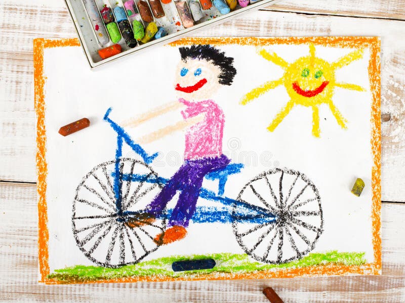 Bici del montar a caballo del muchacho ilustración del vector Bici del montar a caballo del muchacho ilustración del vector