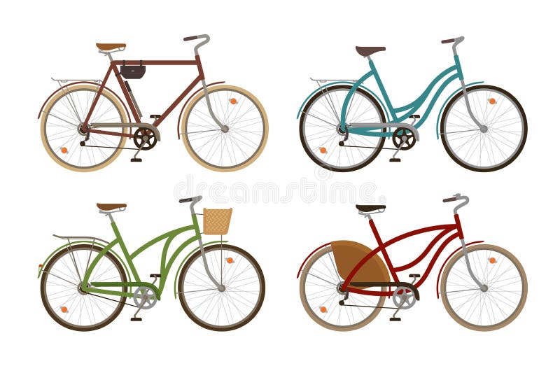 A bicicleta clássica, ajustou ícones Bicicleta retro, ciclo, transporte Ilustração do vetor dos desenhos animados ilustração royalty free A bicicleta clássica, ajustou ícones Bicicleta retro, ciclo, transporte Ilustração do vetor dos desenhos animados ilustração royalty free