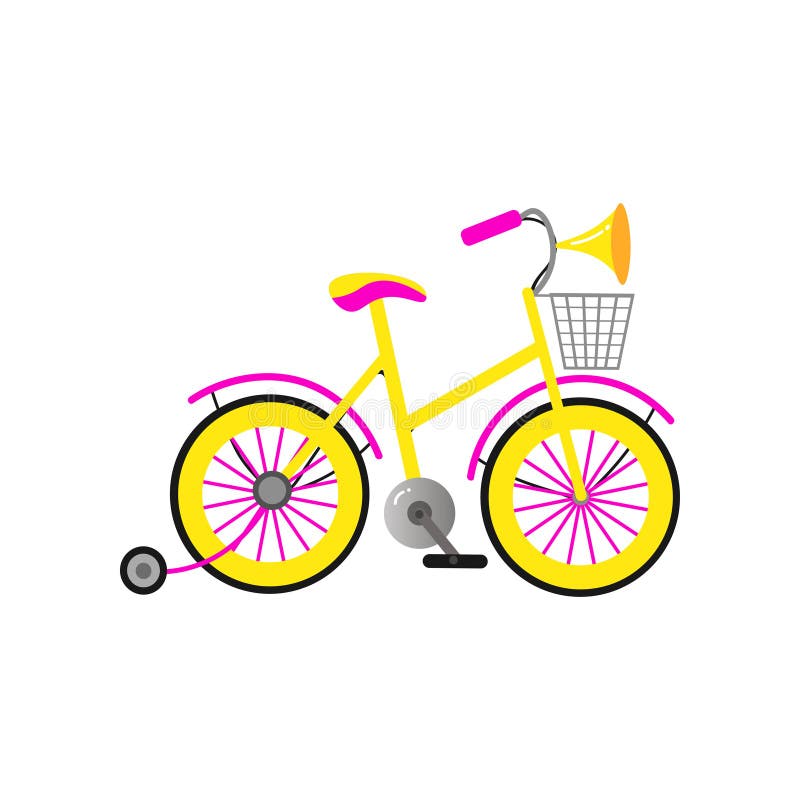 Impressive Perceptual Match Bicicleta Colorida Da Criança Da Menina Com Cesta E As Rodas Adicionais  Ilustração do Vetor - Ilustração de comportamento, colorido: 149332245