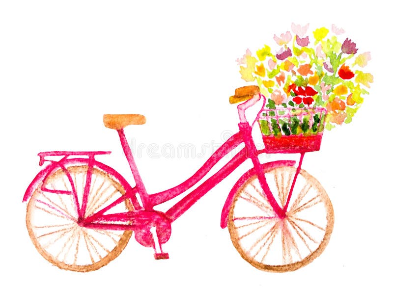 Bicicleta com flores ilustração stock Bicicleta com flores ilustração stock