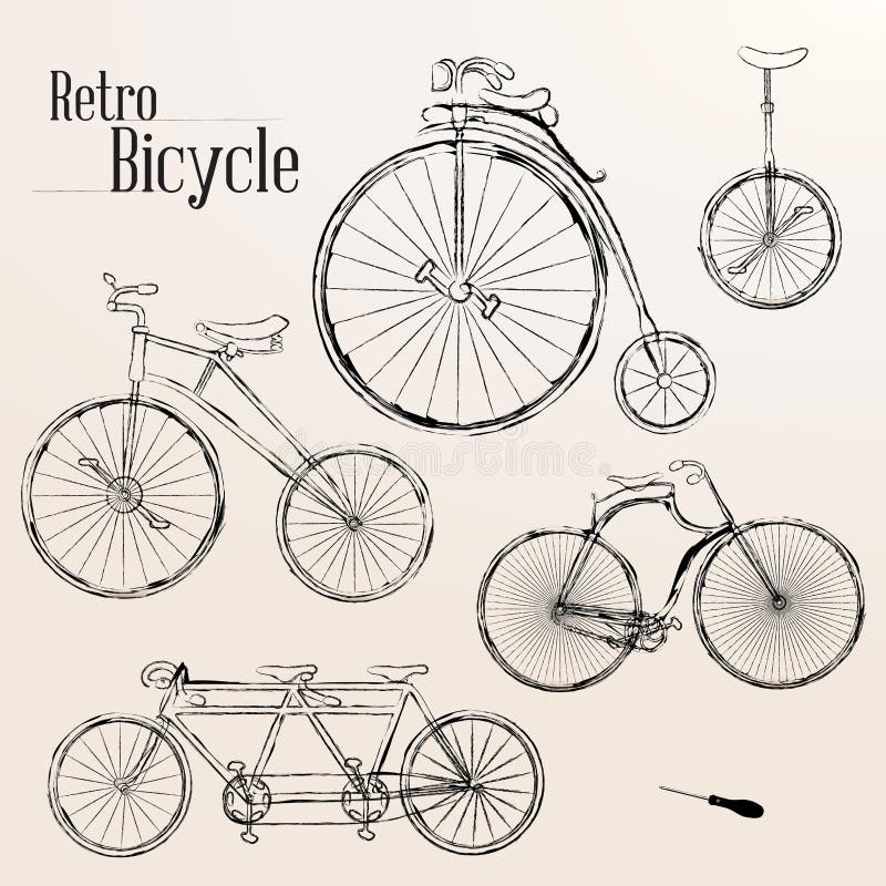 Sistema de la bicicleta del vintage