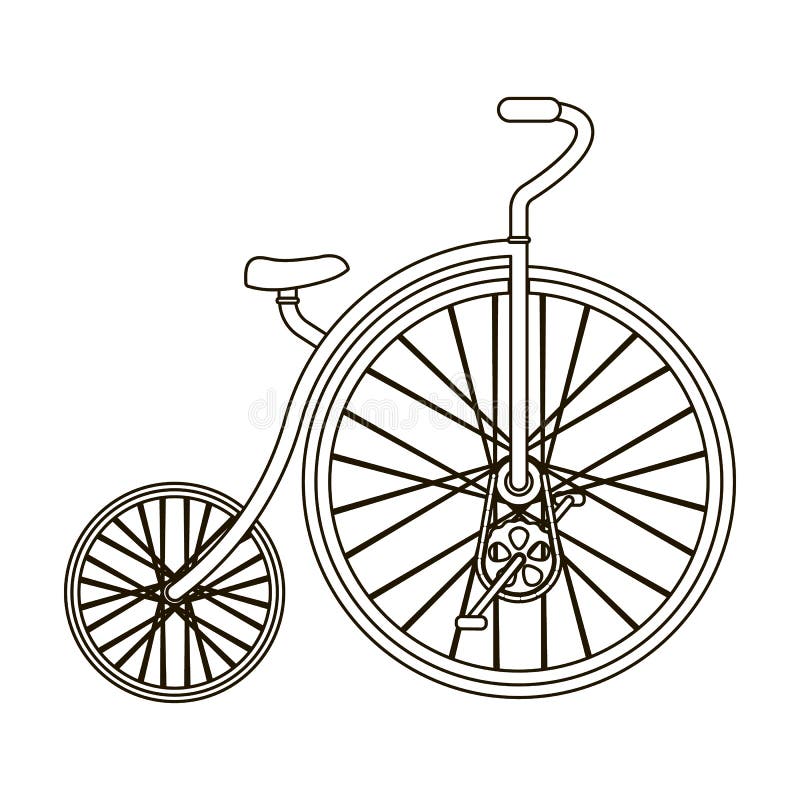 Bicicleta Del Vintage La Primera Bicicleta Rueda Enorme Pequeña Solo Icono De Diversa Bicicleta En Símbolo Del Vector Del Estil Ilustración del Vector Ilustración de transporte, aislado: 88501342
