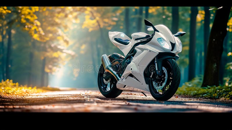 White sport bike in nature wallpaper. White sport bike in nature wallpaper.