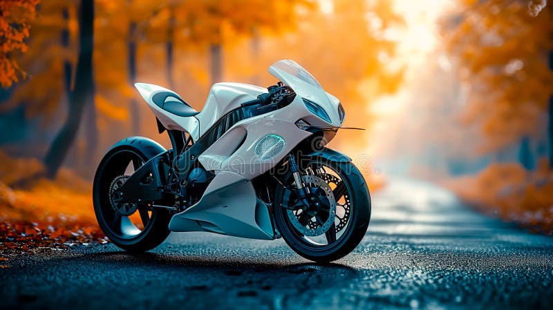 White sport bike in nature wallpaper. White sport bike in nature wallpaper.