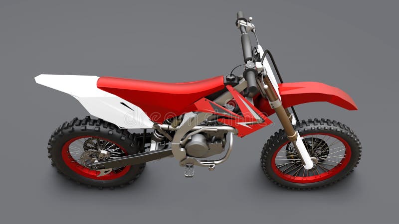 Moto de motocross na ilustração de renderização 3d de fundo transparente