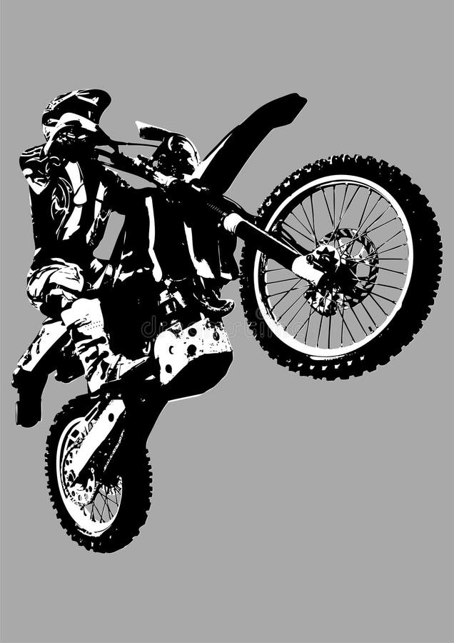 Desenho Em Camisa Do Campeonato De Motocross Ilustração do Vetor