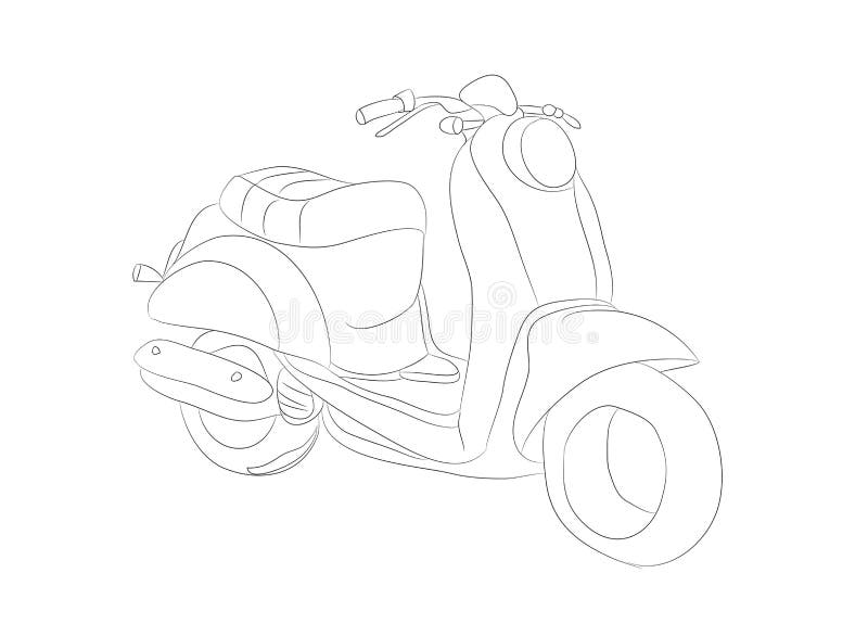 Esboço De Desenho Animado Moto Da Polícia Em Ilustração Branca Ilustração  Stock - Ilustração de ferramentas, metal: 194615628