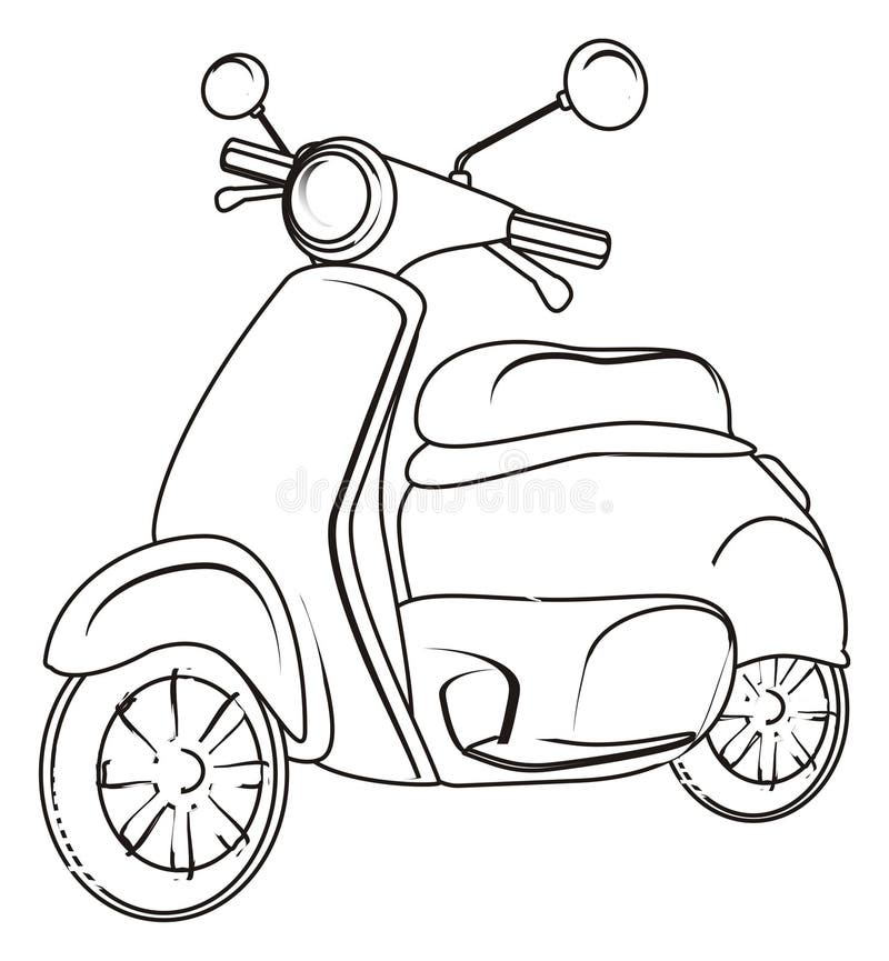 Moto contorno simples para colorir - Imprimir Desenhos