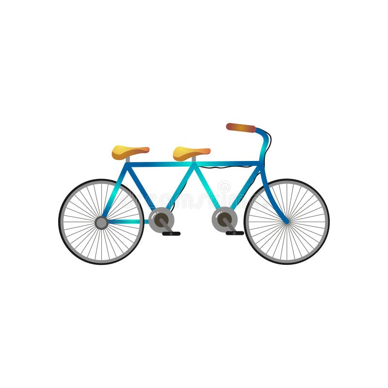 Bicicleta vieja larga del vintage con dos asientos para dos personas stock de ilustración Bicicleta vieja larga del vintage con dos asientos para dos personas stock de ilustración