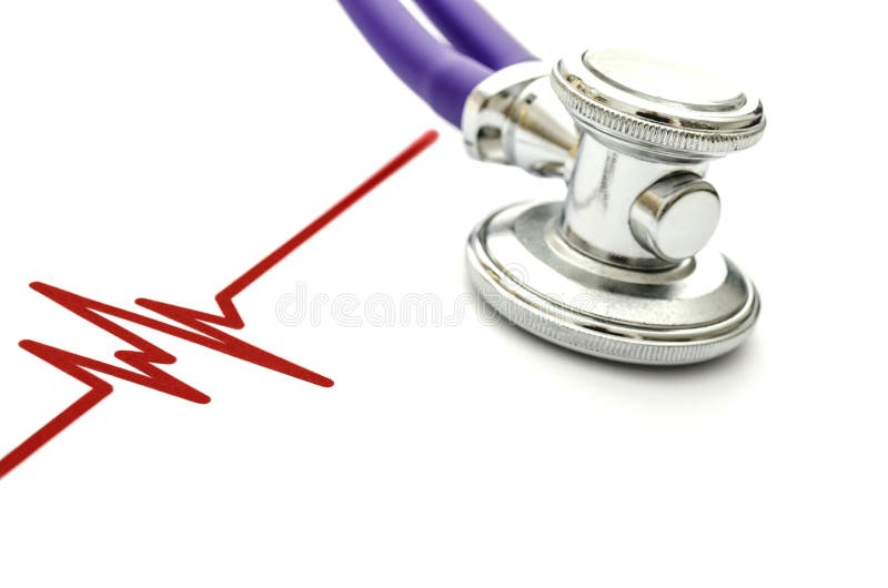 Heartbeat ECG line and stethoscope. Heartbeat ECG line and stethoscope.