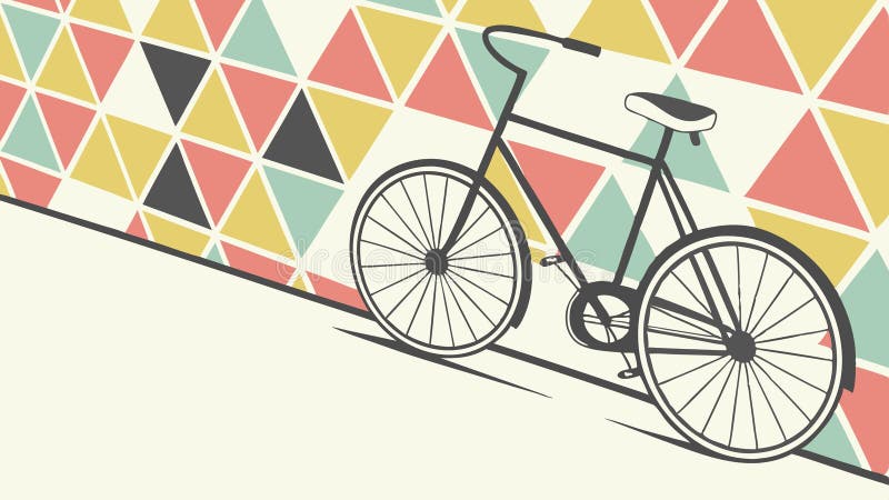 Bicycle with Abstract Geometric Background Vector, vector design Generative AI vector illustration