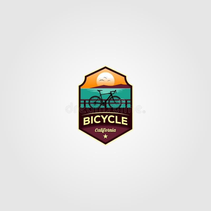 Bicycle beach trip logo vector illustration design