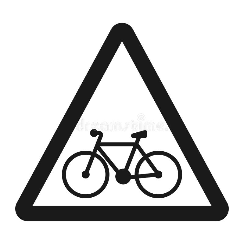 Bicycle and bike lane sign line icon