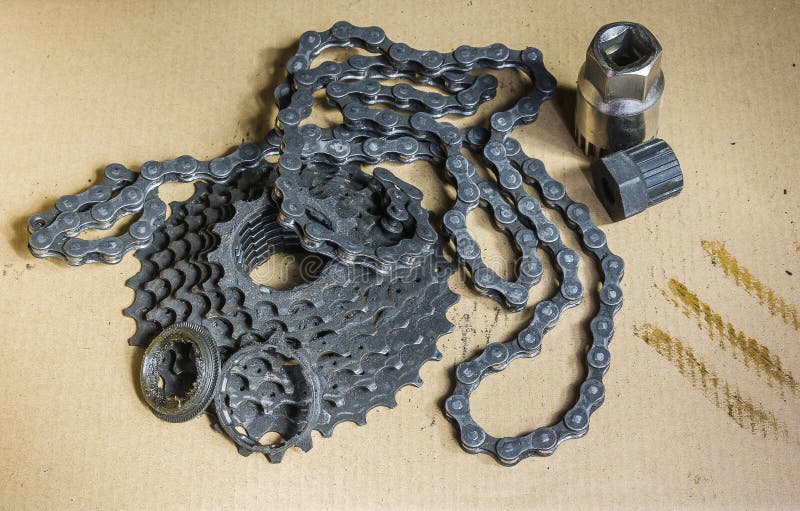 Bicycle cassette stock image. Image of dirty, fixing 68970019