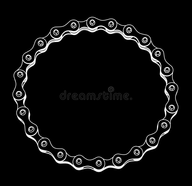 Bicycle Chain. 3D Design Vector Stock Vector Illustration of black
