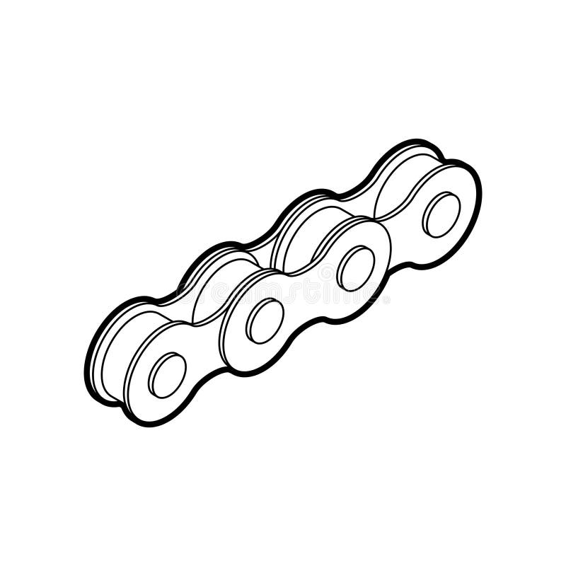 Bicycle Chain Part Isolated. Vector Illustration Stock Vector