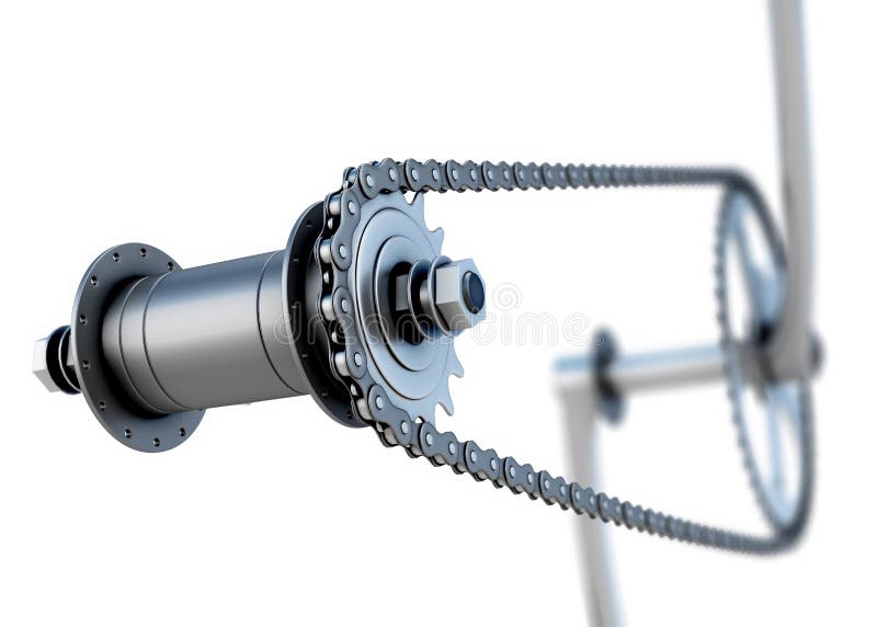 Bicycle Chain with Pedals Front View Stock Illustration Illustration