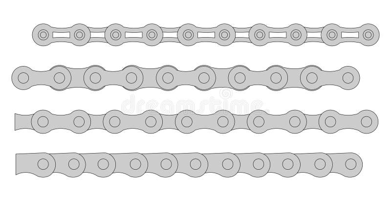 Bicycle Chain Types, Vector Illustration Stock Vector - Illustration of ...