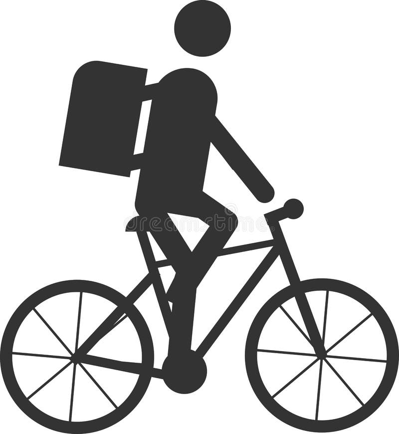 Bicycle Courier Badge. Delivery Service. Ector Flat Illustration. Stock ...