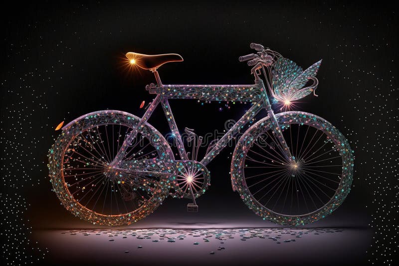 Bicycle Creative Image Made with Starry Night To Form the Bicycle Shape