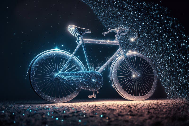 Bicycle Creative Image Made with Starry Night To Form the Bicycle Shape