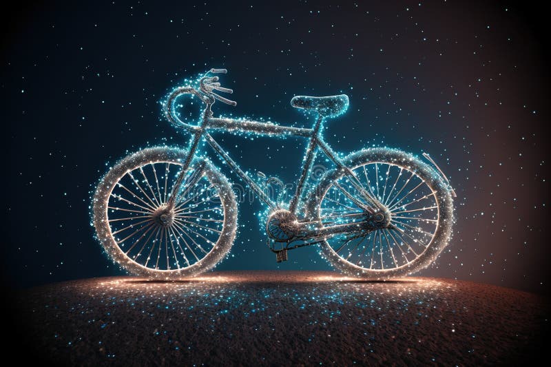 Bicycle Creative Image Made with Starry Night To Form the Bicycle Shape
