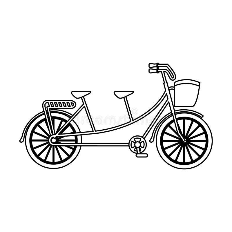 Bicycle Drawing Romantic Card Stock Vector Illustration of drawn