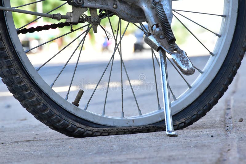 Bicycle flat tires stock photo. Image of parts, outdoor 187779512