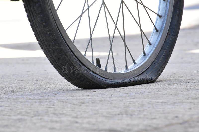 Bicycle flat tires stock photo. Image of parts, outdoor 187779512