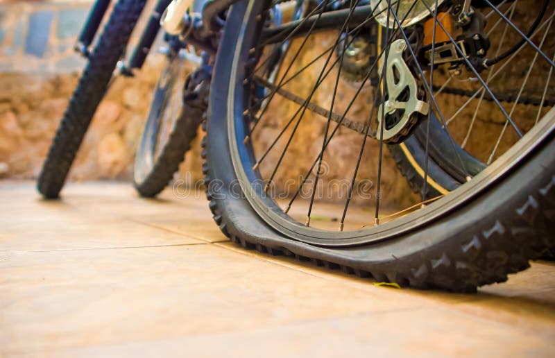 Flat tyre pump air stock image. Image of broken, assemble 1057121