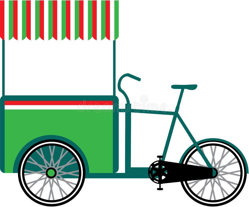 Bicycle food cart vector royalty free illustration Bicycle food cart vector royalty free illustration