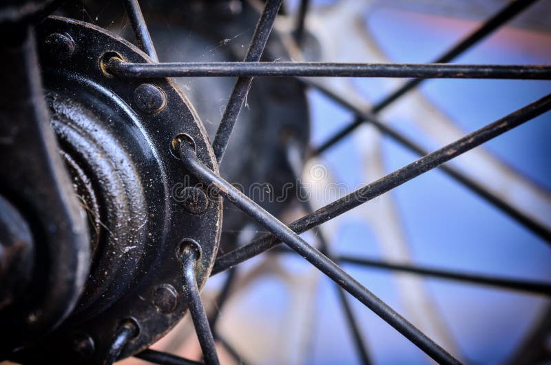 Bicycle front wheel hub stock photo. Image of editorial 64462636