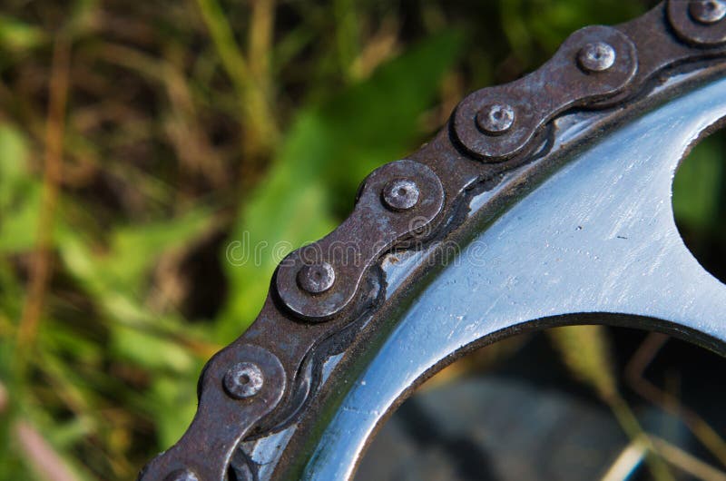 Bicycle Gear Shifting and Chain. Stock Photo Image of gears, metal