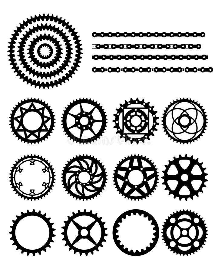 Bicycle gears and chain stock vector. Illustration of chain 18420547