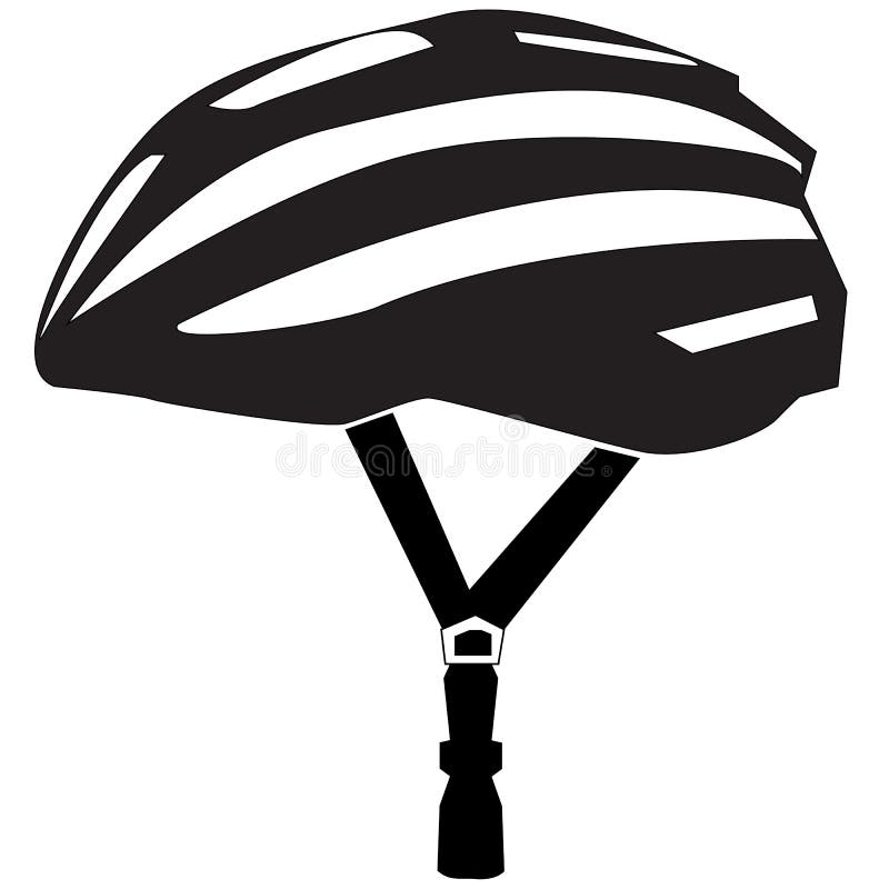 Bicycle Helmet Icon on White Background. Helmet Sign. Flat Style Stock Vector Illustration of