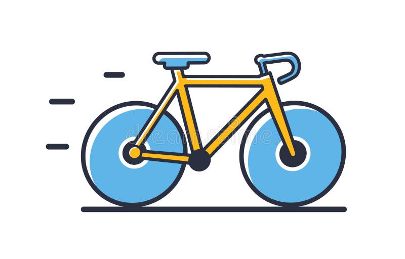 Bicycle Icon. Track Bike in a New Style Isolated on White Background.  Design Elements, Colored Stock Vector - Illustration of healthy, outline:  223380719