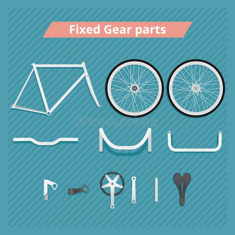 Bicycle parts icons stock vector. Illustration of biking 50832826
